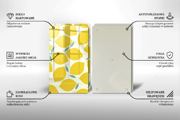 Osłona płyty indukcyjnej Rysunkowe cytryny