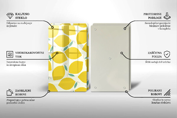 Osłona płyty indukcyjnej Rysunkowe cytryny