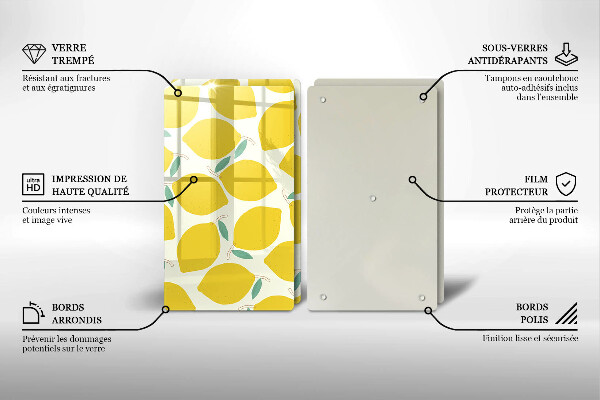 Osłona płyty indukcyjnej Rysunkowe cytryny