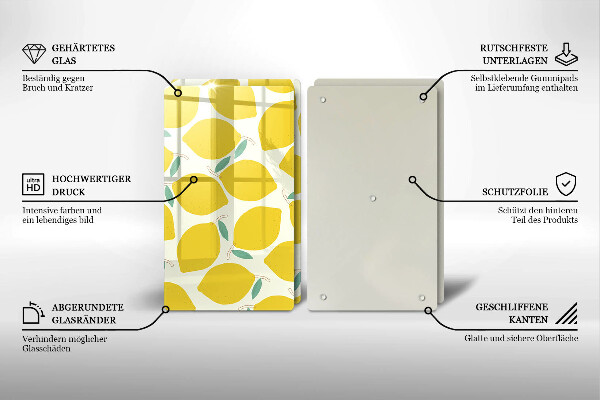 Osłona płyty indukcyjnej Rysunkowe cytryny