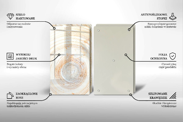 Osłona płyty indukcyjnej Tekstura drewna