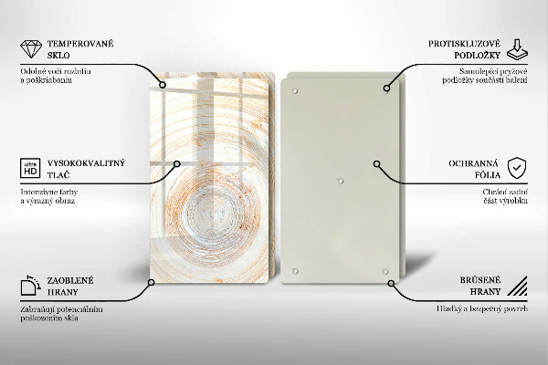 Osłona płyty indukcyjnej Tekstura drewna