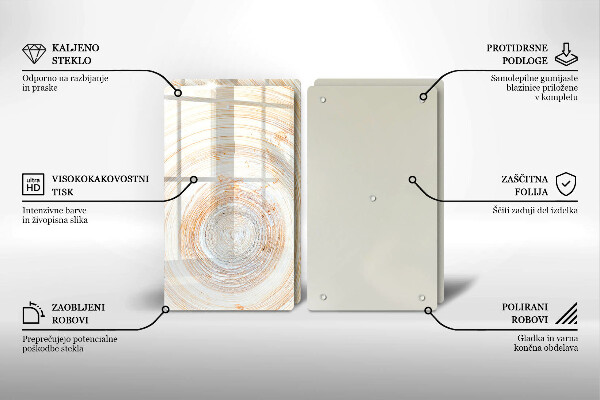 Osłona płyty indukcyjnej Tekstura drewna