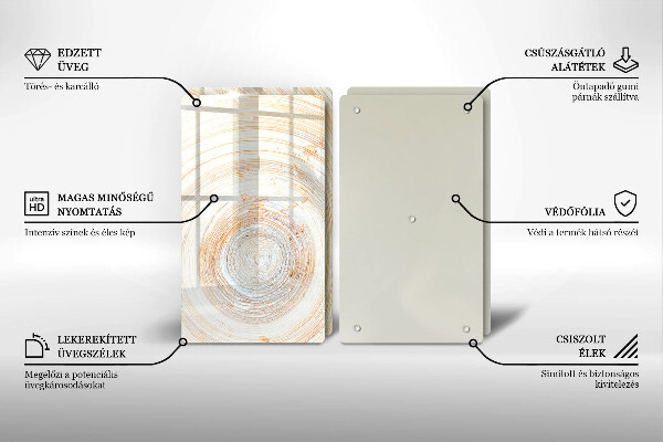 Osłona płyty indukcyjnej Tekstura drewna