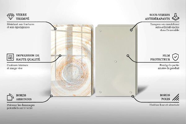 Osłona płyty indukcyjnej Tekstura drewna