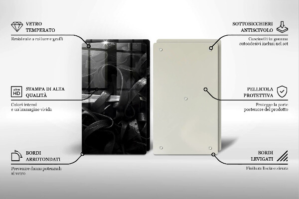 Osłona płyty indukcyjnej Czarny makaron Tagliatelle