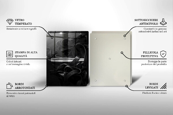 Osłona płyty indukcyjnej Czarny makaron Tagliatelle