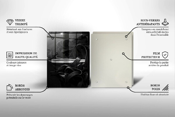 Osłona płyty indukcyjnej Czarny makaron Tagliatelle