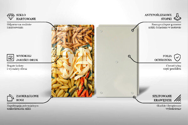 Osłona płyty indukcyjnej Różne rodzaje makaronów