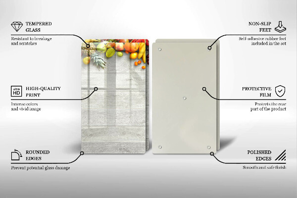 Osłona ściany przy kuchence gazowej Owoce na deskach