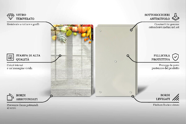 Osłona ściany przy kuchence gazowej Owoce na deskach