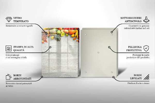 Osłona ściany przy kuchence gazowej Owoce na deskach