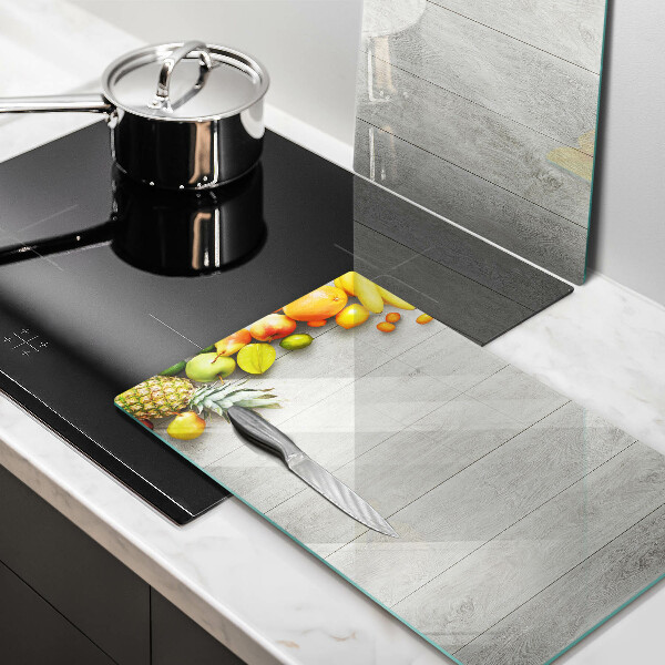 Osłona ściany przy kuchence gazowej Owoce na deskach