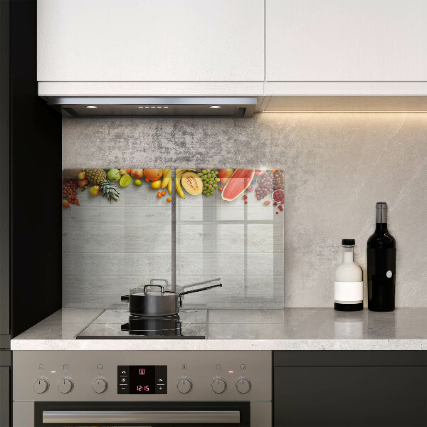 Osłona ściany przy kuchence gazowej Owoce na deskach