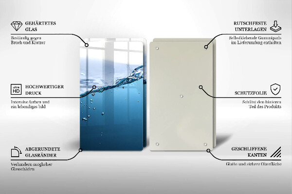 Osłona ściany przy kuchence gazowej Błękitna woda