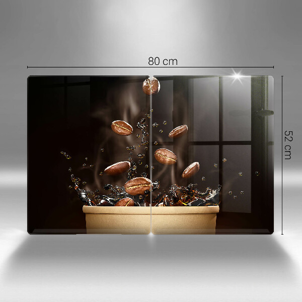 Osłona ściany przy kuchence gazowej Gorąca kawa ziarna