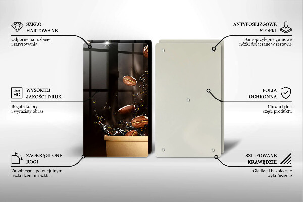 Osłona ściany przy kuchence gazowej Gorąca kawa ziarna