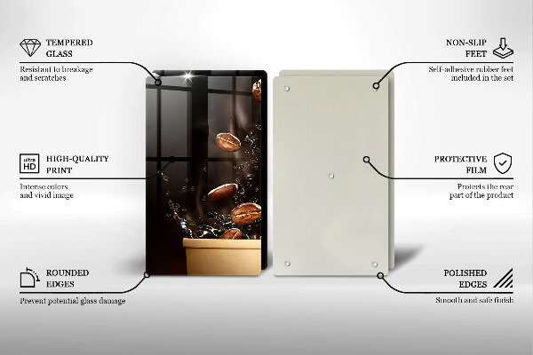 Osłona ściany przy kuchence gazowej Gorąca kawa ziarna