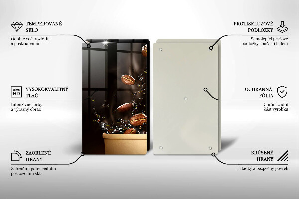 Osłona ściany przy kuchence gazowej Gorąca kawa ziarna