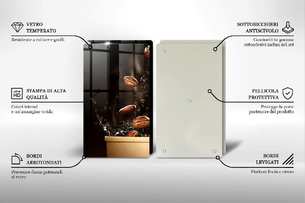 Osłona ściany przy kuchence gazowej Gorąca kawa ziarna