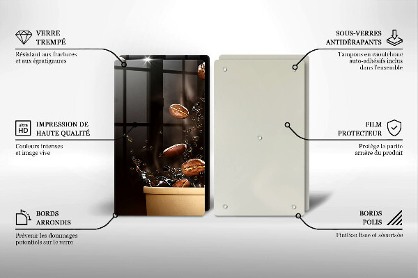 Osłona ściany przy kuchence gazowej Gorąca kawa ziarna