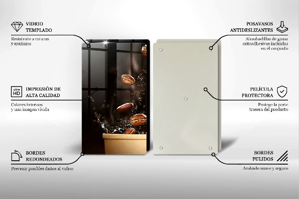 Osłona ściany przy kuchence gazowej Gorąca kawa ziarna