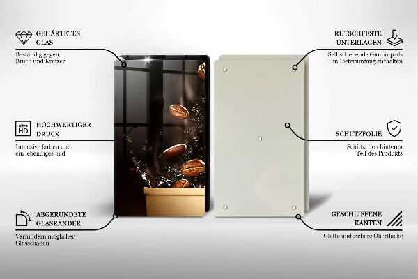 Osłona ściany przy kuchence gazowej Gorąca kawa ziarna