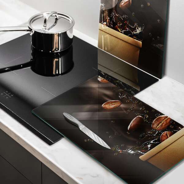 Osłona ściany przy kuchence gazowej Gorąca kawa ziarna