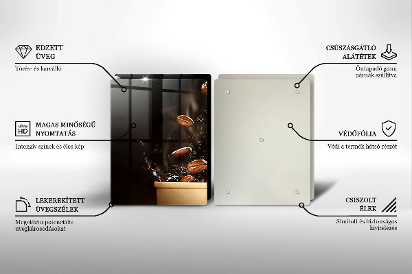 Osłona ściany przy kuchence gazowej Gorąca kawa ziarna