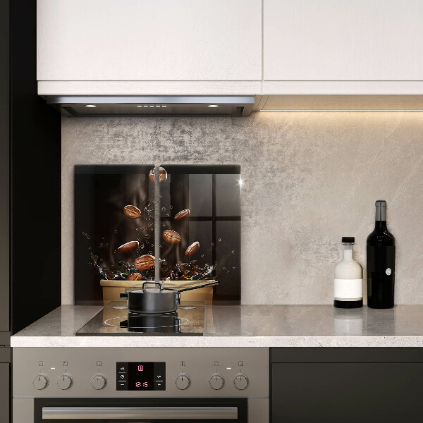 Osłona ściany przy kuchence gazowej Gorąca kawa ziarna