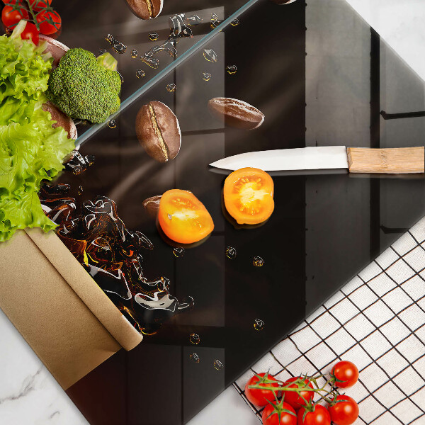 Osłona ściany przy kuchence gazowej Gorąca kawa ziarna