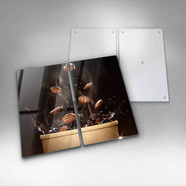 Osłona ściany przy kuchence gazowej Gorąca kawa ziarna