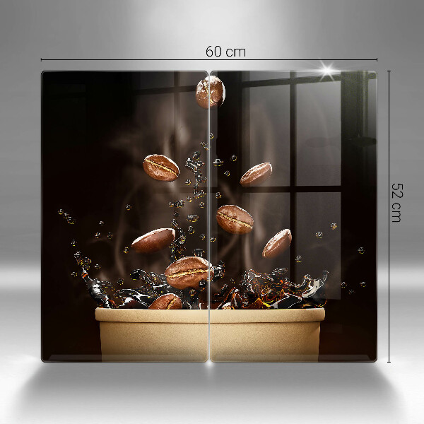 Osłona ściany przy kuchence gazowej Gorąca kawa ziarna