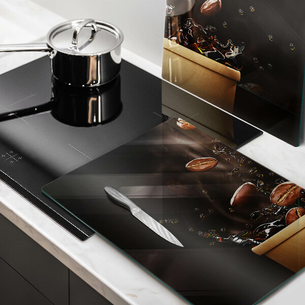 Osłona ściany przy kuchence gazowej Gorąca kawa ziarna
