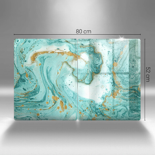 Osłona ściany przy kuchence gazowej Błękitna abstrakcja