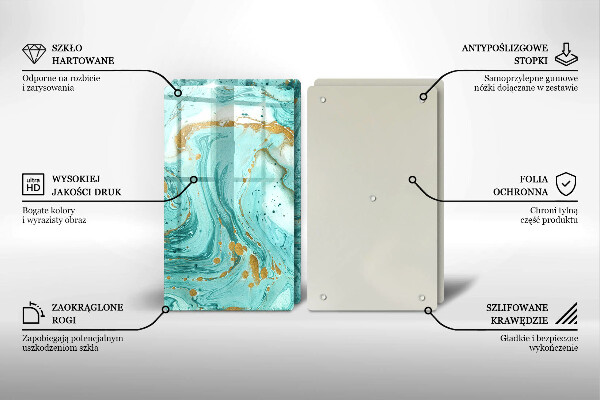 Osłona ściany przy kuchence gazowej Błękitna abstrakcja