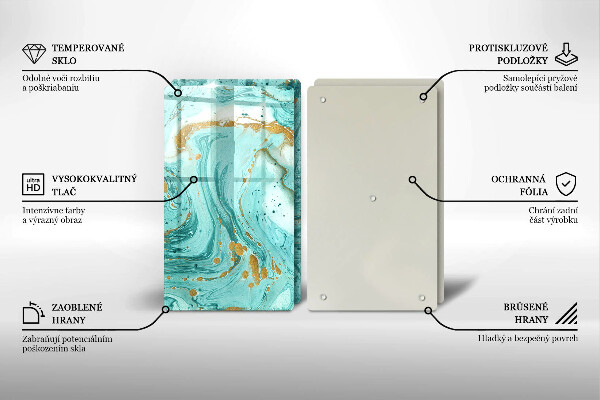 Osłona ściany przy kuchence gazowej Błękitna abstrakcja