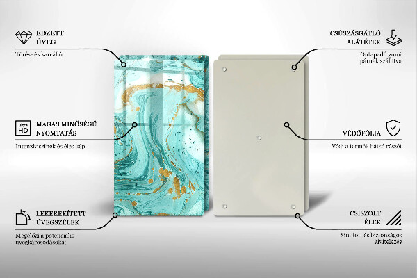 Osłona ściany przy kuchence gazowej Błękitna abstrakcja