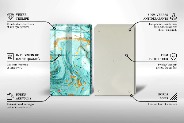 Osłona ściany przy kuchence gazowej Błękitna abstrakcja