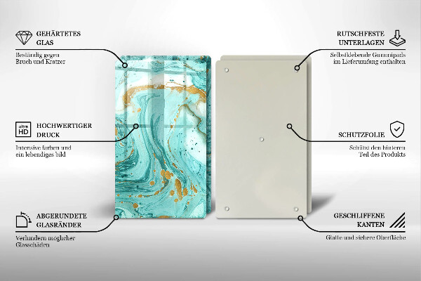 Osłona ściany przy kuchence gazowej Błękitna abstrakcja