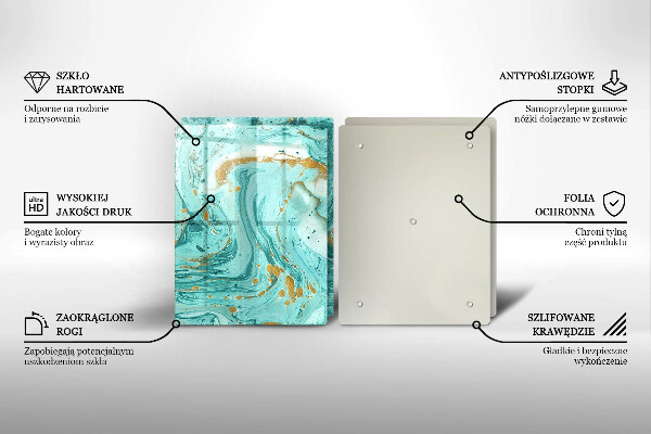 Osłona ściany przy kuchence gazowej Błękitna abstrakcja