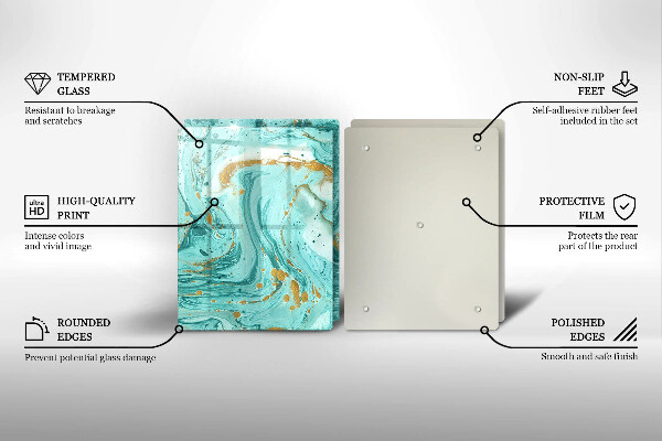 Osłona ściany przy kuchence gazowej Błękitna abstrakcja