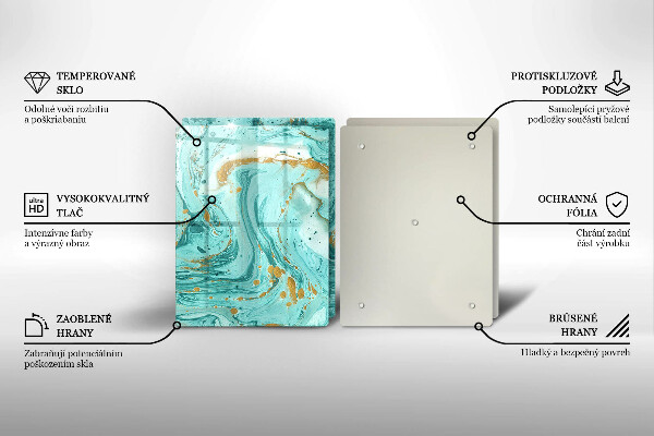 Osłona ściany przy kuchence gazowej Błękitna abstrakcja