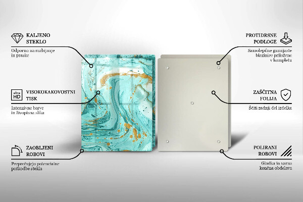 Osłona ściany przy kuchence gazowej Błękitna abstrakcja