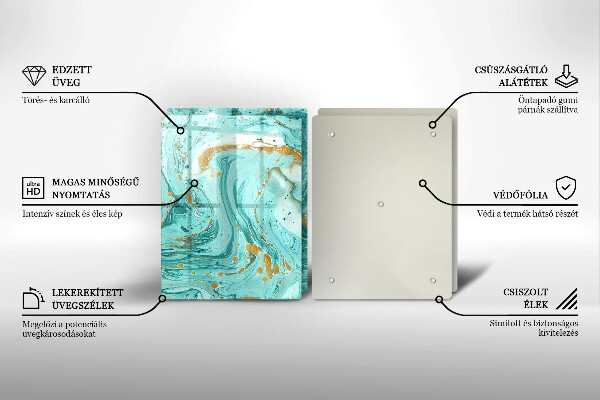 Osłona ściany przy kuchence gazowej Błękitna abstrakcja