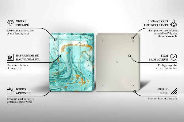 Osłona ściany przy kuchence gazowej Błękitna abstrakcja