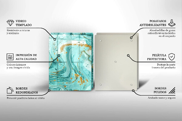 Osłona ściany przy kuchence gazowej Błękitna abstrakcja