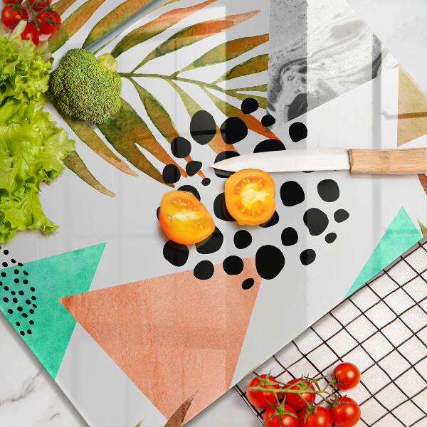 Osłona ściany przy kuchence gazowej Wzór boho liście