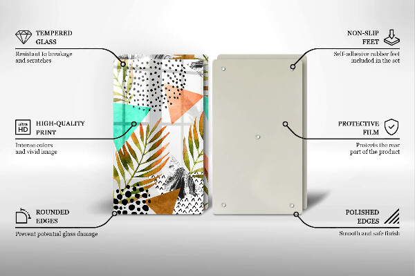 Osłona ściany przy kuchence gazowej Wzór boho liście