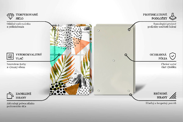 Osłona ściany przy kuchence gazowej Wzór boho liście